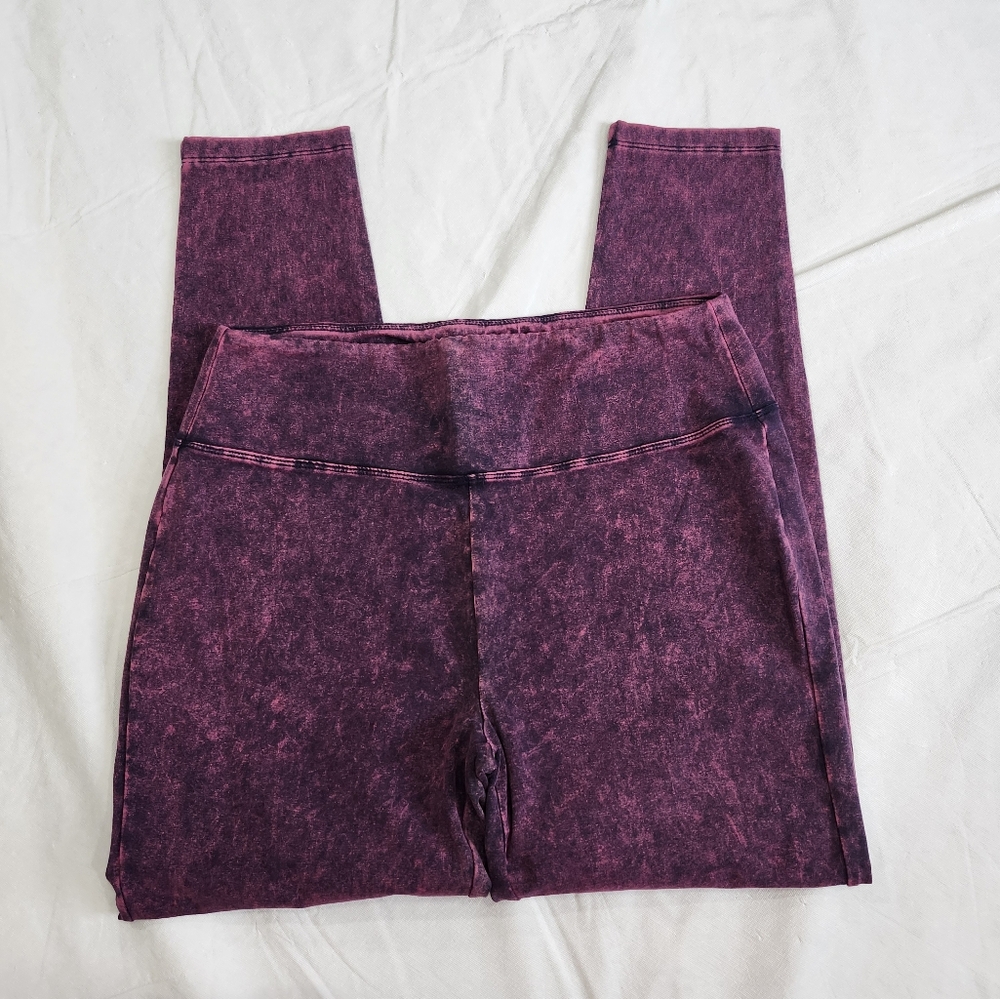 Zenana Material washed wide waistband Moto Leggings - Picture 4 of 11